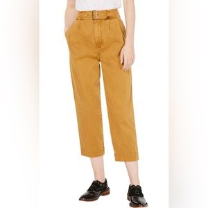 Free People women’s Belt waist, casual cropped pants High-waisted